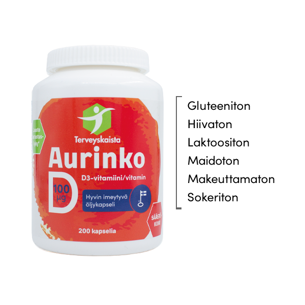 Aurinko D-vitamiini 100 µg