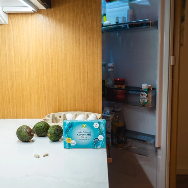 Kitosaani 500mg kehoBalanssi rasva-aineenvaihdunnalle ja hormonitoiminnalle