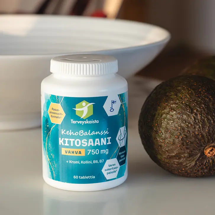 KehoBalanssi Vahva Kitosaani 750 mg + Kromi + Koliini + B6 + B7 3 kpl PAKETTITARJOUS!